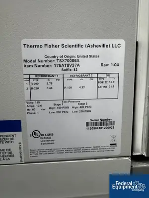 Thermo Fisher Scientific Thermo Fisher Scientific ULT Freezer, Model TSX70086A