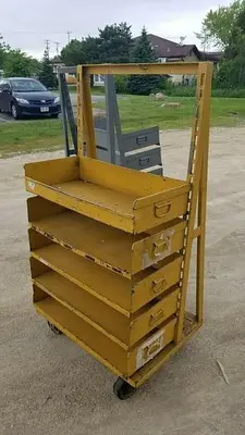 Rolling Storage Carts w/4-5x Adjustable Shelves/Unit 33" W x 16" Dp x 65" Tall