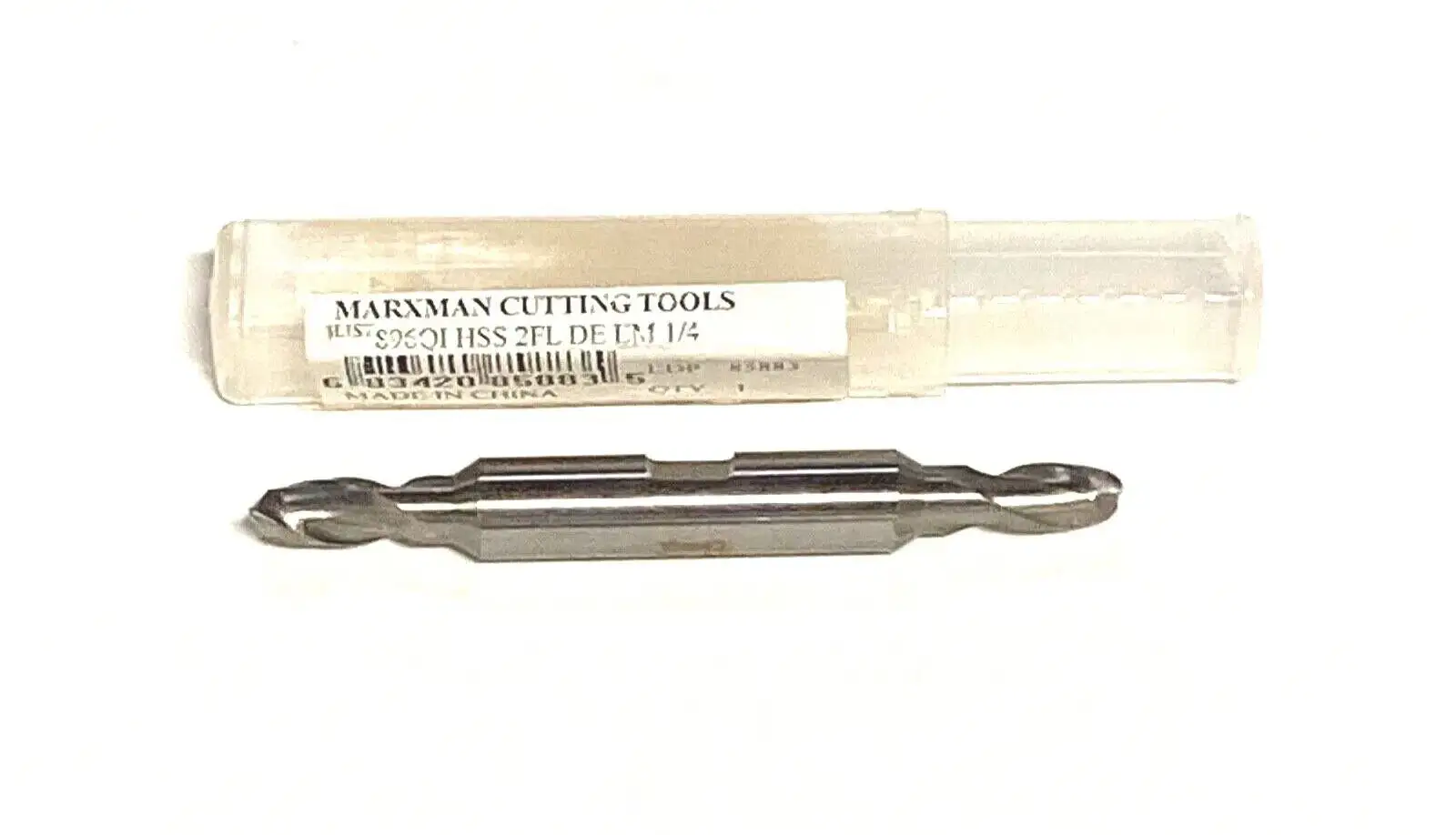 Marxman 1/4" x 3/8" Double End Mill HSS 2 Flute Center Cutting 85883