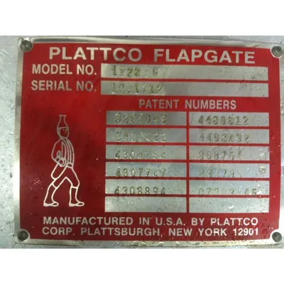 Used 1222 Plattco Flapgate Single Dump Valve