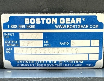 NEW Boston Gear HF715B5KB5HP16