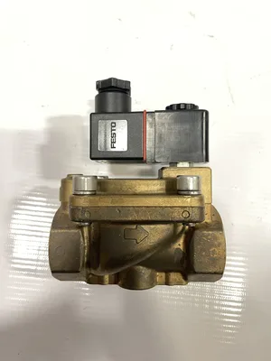FESTO VZWM-L-M22C-G1-F4 1″ Brass Diaphragm Solenoid Valve 0.5-6bar NIB