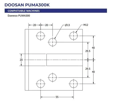 DOOSAN PUMA 300 L32510667E OD STATIC TURNING TOOL PARTING STICK HOLDER 1.0"