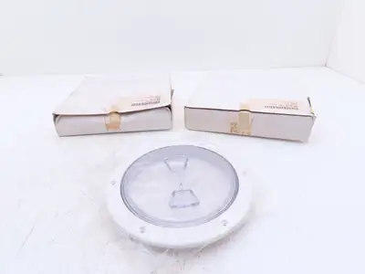 Beckson AP60-W-C 6" Boat Deck Marine Access Plate White Clear Screw-Out Lot of 2