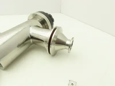 Kurt J Lesker SL0200MVQF Manual Bellows Angle Valve 2" SS Flanged W 1" Reducer