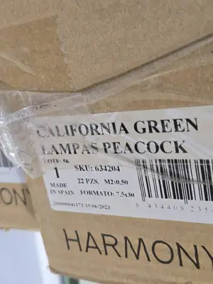 Lot of (13 Boxes) 68.9-sq.ft. Harmony California Green Lampas Peacock Tile Flooring 22-count ( 286 total items )