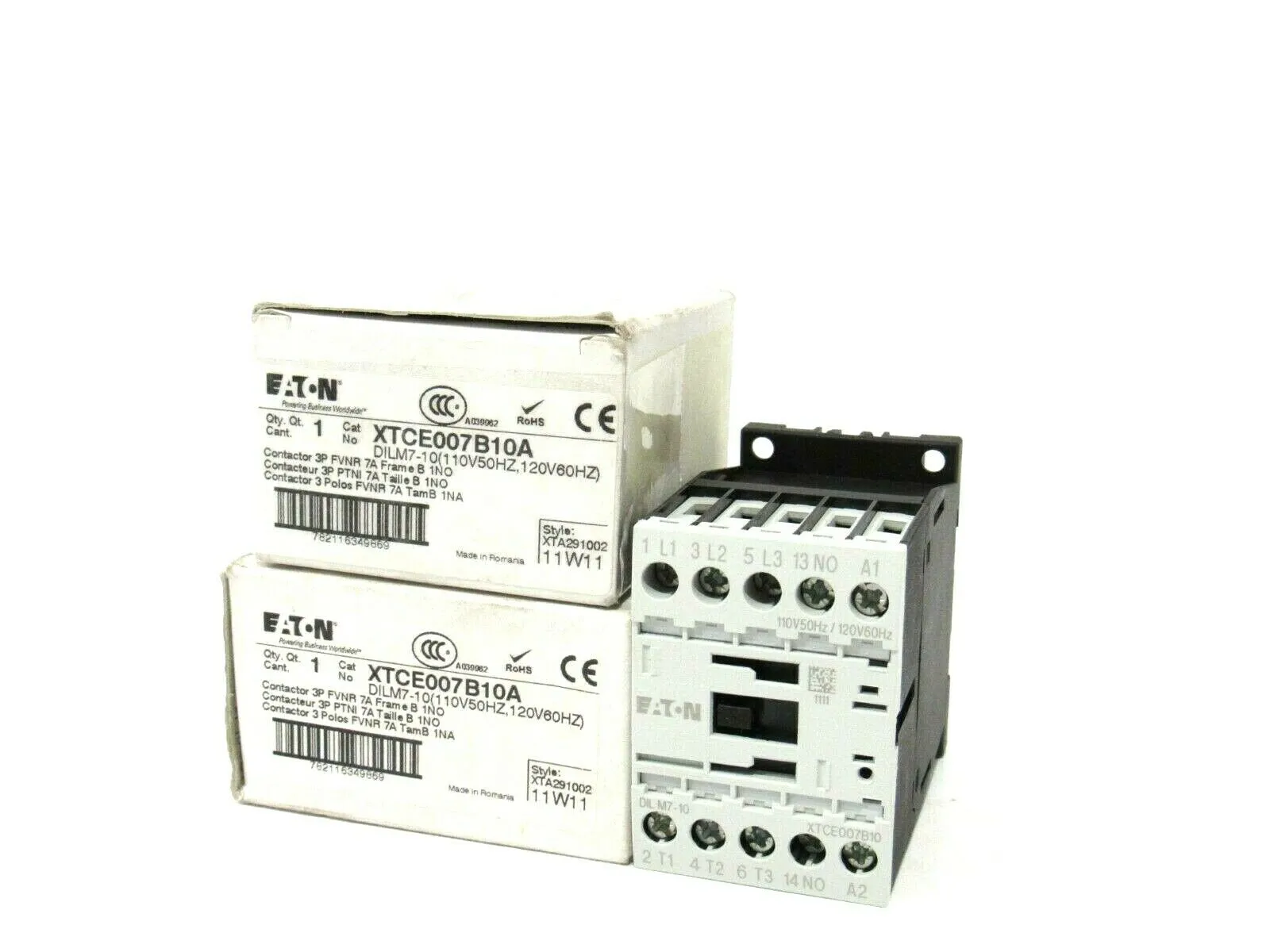 LOT OF 2 NEW EATON XTCE007B10A CONTACTORS