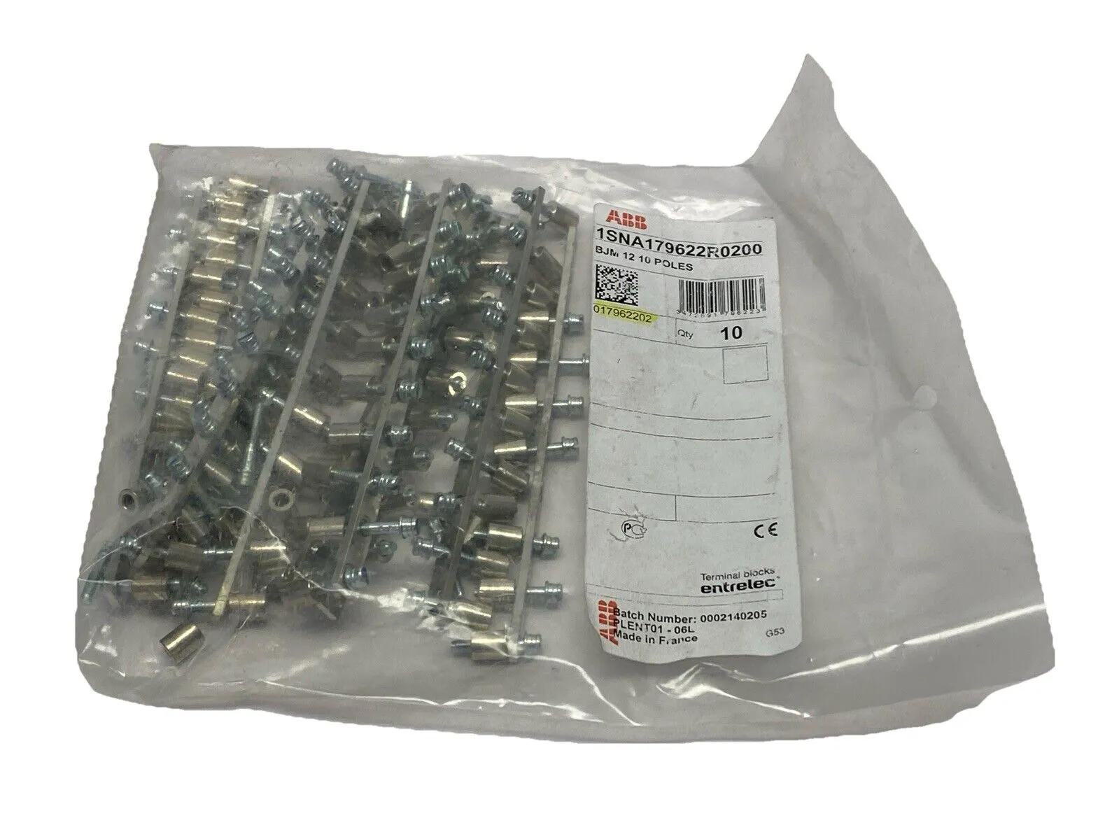 1SNA179622R0200 | ABB  Jumper Bars BJM 12 10 Poles PKG OF 10 - New