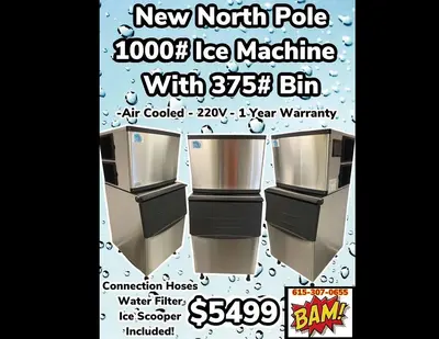 Elite 1000# Ice Maker With 375# Bin