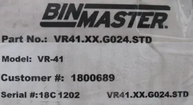 NEW BIN MASTER VR-41 VIBRATING ROD LEVEL SENSOR 24" VR41.XX.G024.STD VR41