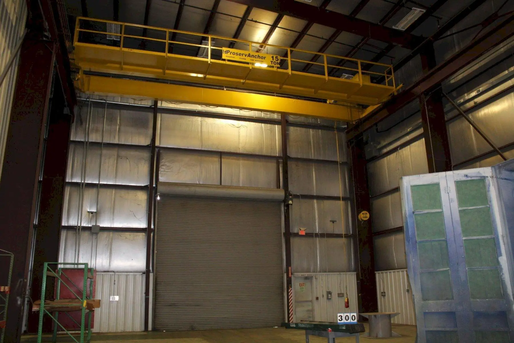 15 TON X 42'10" PROSERV ANCHOR DOUBLE GIRDER OVERHEAD BRIDGE CRANE. STOCK # 0891524