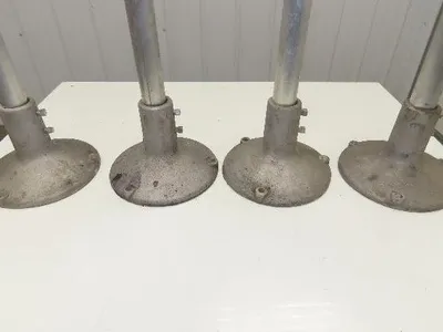 Aluminum Pedestal Base Round Pipe Conveyor Leg Stand Adj Height 24"-28" Set of 4