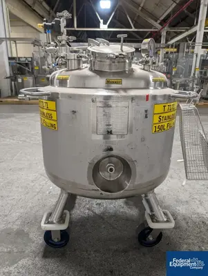 USED Precision 150 Liter Precision Stainless Jacketed Receiver Tank, 316L S/S, 45/100