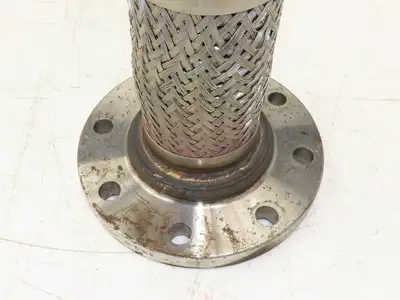 Bebitz 3" NPT x 4" Flanged Stainless Flex Hose Pipe Expansion Joint 8-Bolt #150