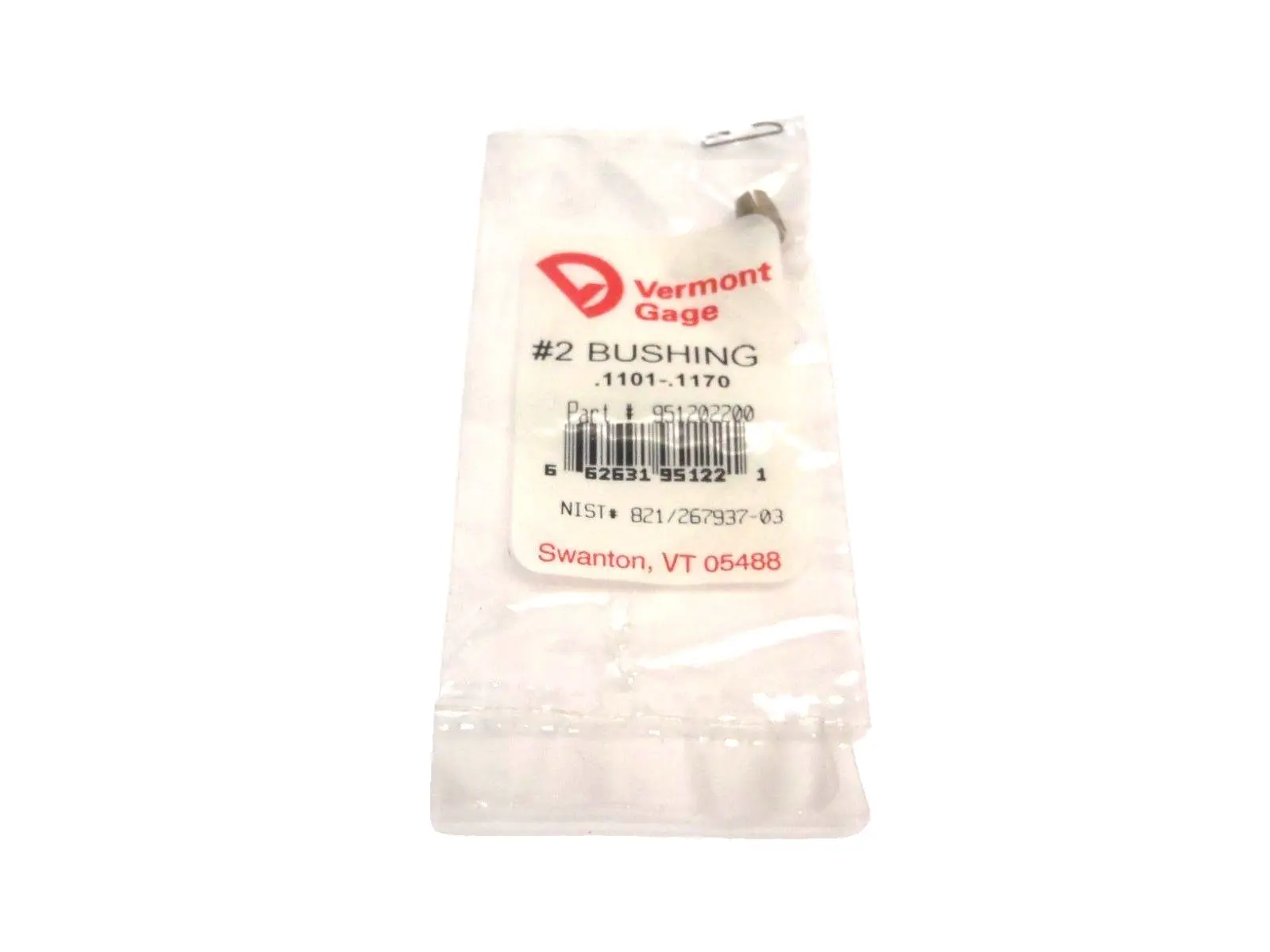 New | in-Stock VERMONT GAGE #2 BUSHING, REVERSIBLE PIN GAUGE .1101-.1170 Valves/Fittings | Maverick Industrial Sales #1107884
