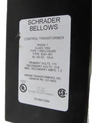 NEW SCHRADER BELLOWS B341-001 CONTROL TRANSFORMER B341001