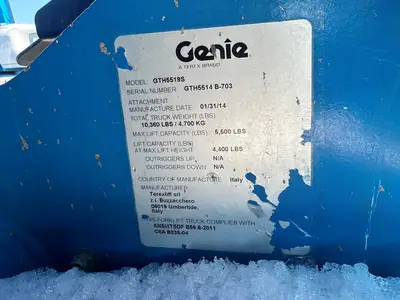 Used 2014 GENIE GTH-5519 Misc Forklifts Utah US | Global Remarketing #1285315