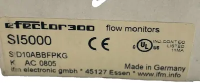 NEW EFECTOR SI5000 FLOW SENSOR MONITOR SID10ABBFPKG