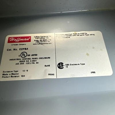 Used Hoffmann E-2PBA and AR30B0R Enclosures California US | Davliegogo LLC #1705281