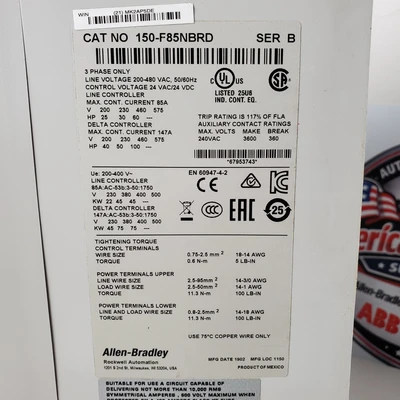 Used Allen-Bradley 150-F85NBRD Starters California US | American Industrial Supply Co. #1376969