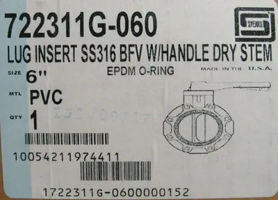 NEW SPEARS 722311G-060 LUG INSERT PVC 6" 722311G060