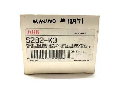 USED ABB CIRCUIT BREAKER 2 POLE, 3A, 480 VAC
