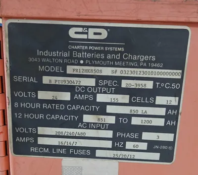 USED CHARTER POWER SYSTEMS FR12HK850S