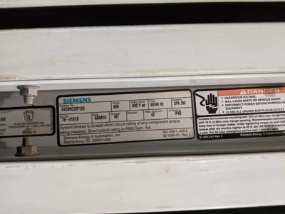 Siemens 600 Amp Bus Duct 10' No Doors  SX306C20F120