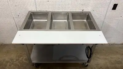 Used Piper Used 44" Piper Products Stainless Steel 3 Sealed Well Steam Table 208V - STS Steam Tables (Food) Illinois US | Falcon Restaurant Supply #1373514