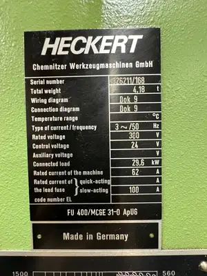 HECKERT FU 400 manual universal milling machine with electronic feed control system