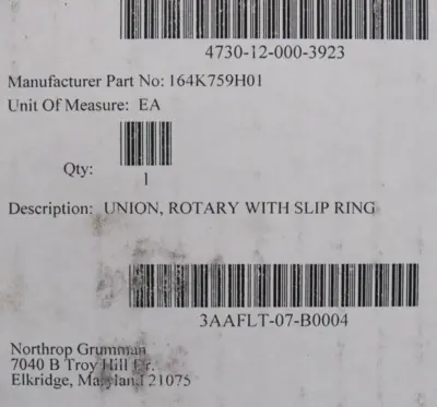 NEW DYNAMIC SEALING TECHNOLOGY M0-08332-R.E. ROTARY UNION 164K759H01
