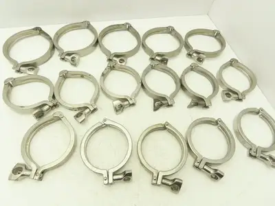 Tri Clover 3"/4" 3" Sanitary Tri Clamp 11 Single & Double Pin/ 5 - 4" Lot of 16