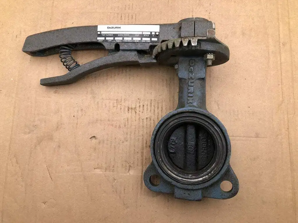 Dezurik 2-1/2″ CI Manual Wafer Butterfly Valve w/ Ductile Iron Disc 250PSI 180°F