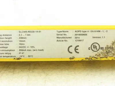 Schmersal SLC440-ER-0330-14-01 330mm Light Curtain Transmitter & Receiver Set