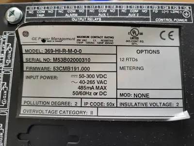 NEW 2003 GE MULTILIN 369-HI-R-M-0-0