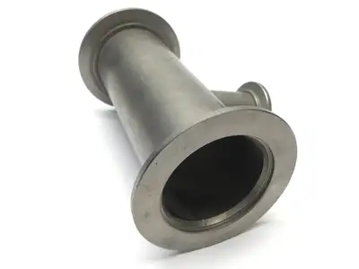 5-1/2" L, 2-15/16" OD, 1-9/16" OD | Unbranded SS 3-Way Tee Vacuum Fitting, Approx.  - Used