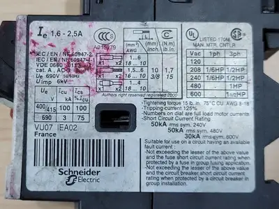 USED SCHNEIDER ELECTRIC GV2ME07