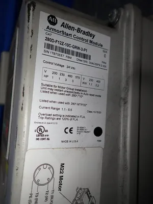Used ALLEN BRADLEY 280DF12Z10CGRW3P1 Starters Ohio US | HGR 24 #878395