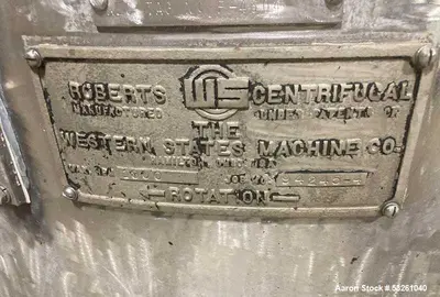 Used WESTERN STATES G-16 Basket Bottom Dump Centrifuges Illinois US | Aaron Equipment #1240978