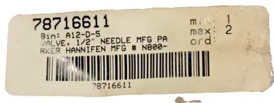 NEW PARKER N800S-11KM NEEDLE VALVE N800S
