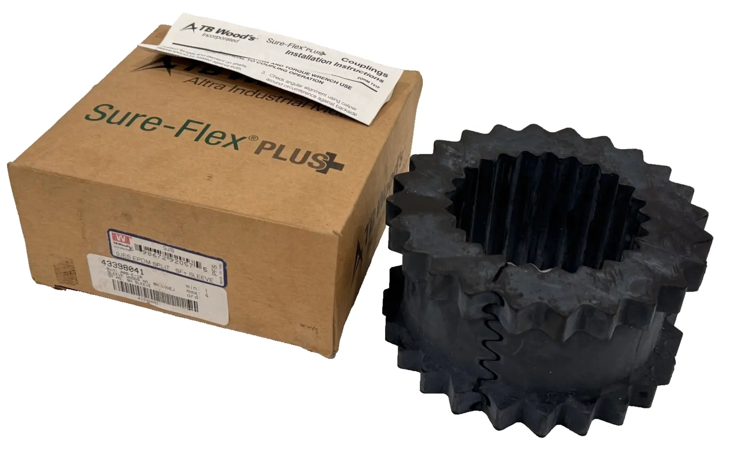 NEW TB WOODS 9JES EPDM SPLIT SF+ SURE FLEX COUPLING SLEEVE