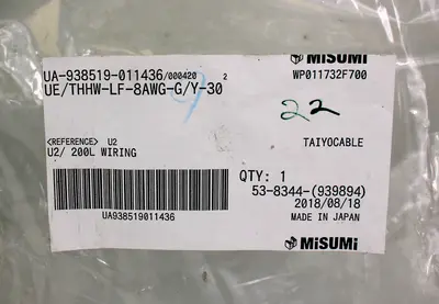 USED MISUMI UE/THHW-LF-8AWG-G/Y-30