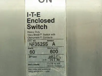 Siemens NF352SS-CH Safety Switch Disconnect Non Fused Stainless Steel 600V 60A