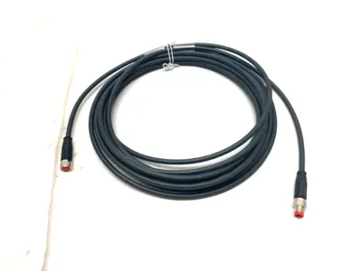 USED BECKHOFF DOUBLE ENDED POWER CABLE M8 4-PIN 5M LENGTH 017948