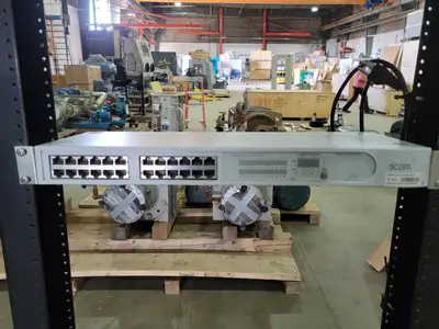 83"H Open Frame Rack w/ 3Com Baseline 10/100 Switch