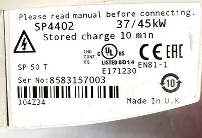 Leroyy Somer Unidrive SP4402 37/45Kw I/P 380-480V 50-60Hz 3Ph (10.6.5)