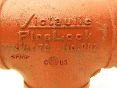 Victaulic No.002 Firelock 2-1/2" Grooved Pipe Tee Fitting  Lot of 5