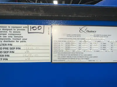 Used 2017 QUINCY COMPRESSOR QGV75 Rotary Screw & Sliding Vane Air Compressors Ohio US | HGR 24 #1446132