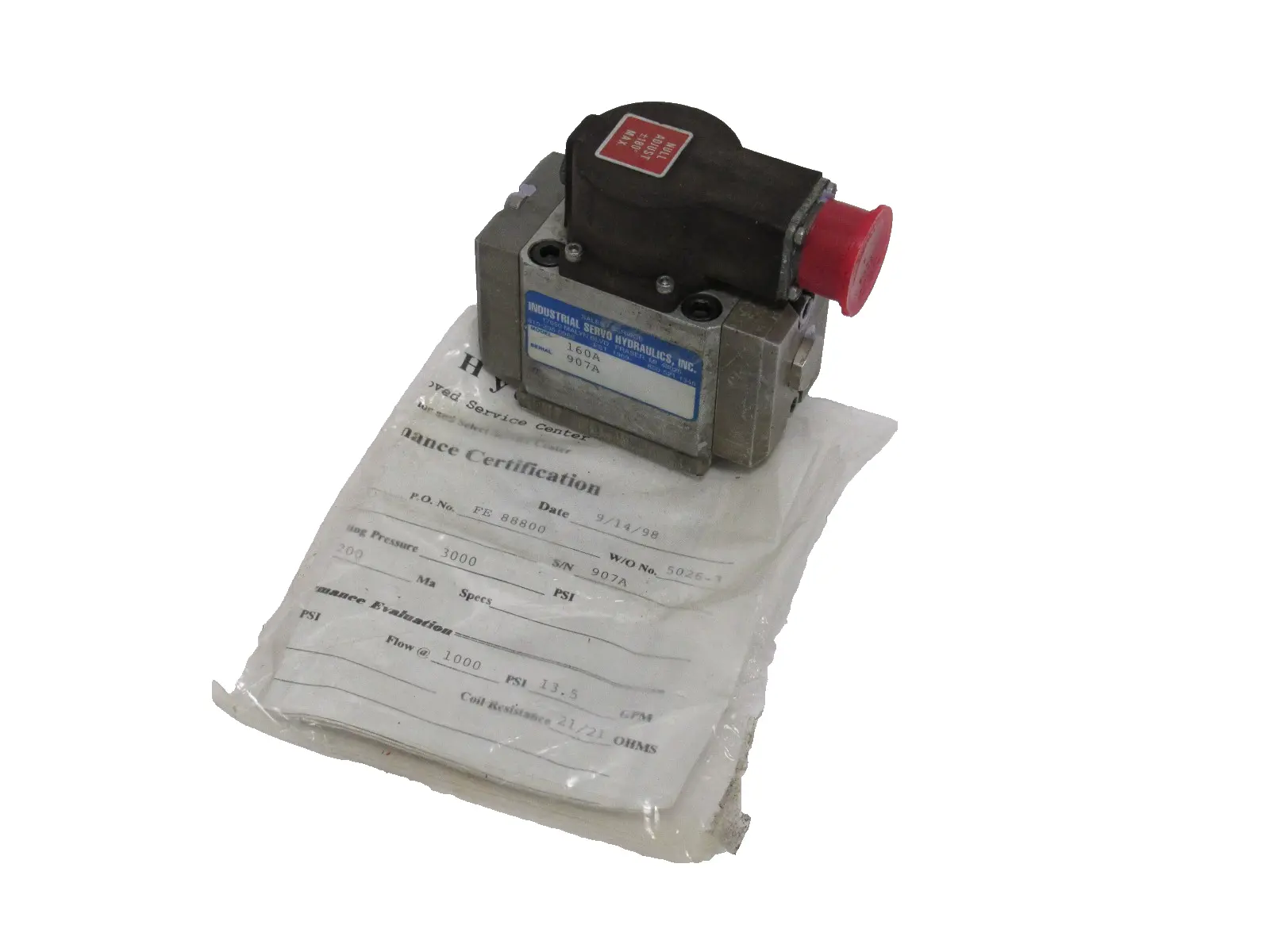 REFURBISHED PEGASUS 160A SERVO VALVE
