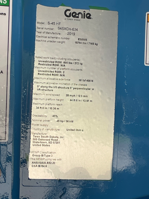 USED 2020 Genie S-45